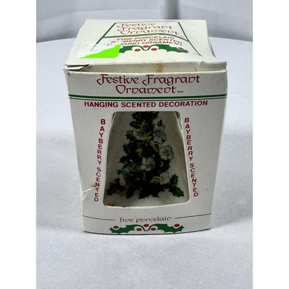 Jasco‎ Festive Fragrant Ornament Fine Porcelain Christmas Tree Bayberry Scented